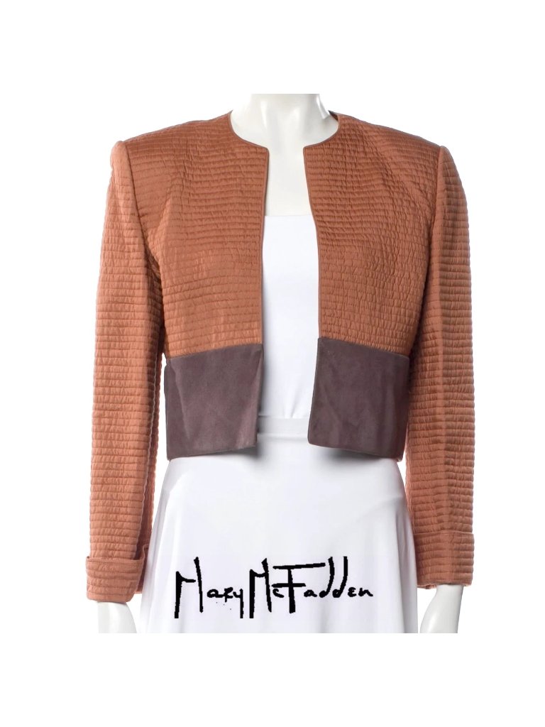 Rare, Archival Vintage Mary Mcfadden Quilted Bolero Jacket, 70s-80s, Size S, Exc